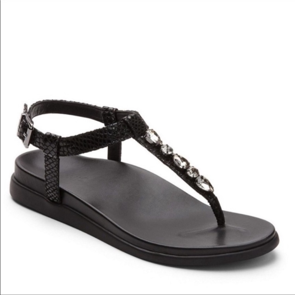 Vionic Black Sandals with Silver Accents